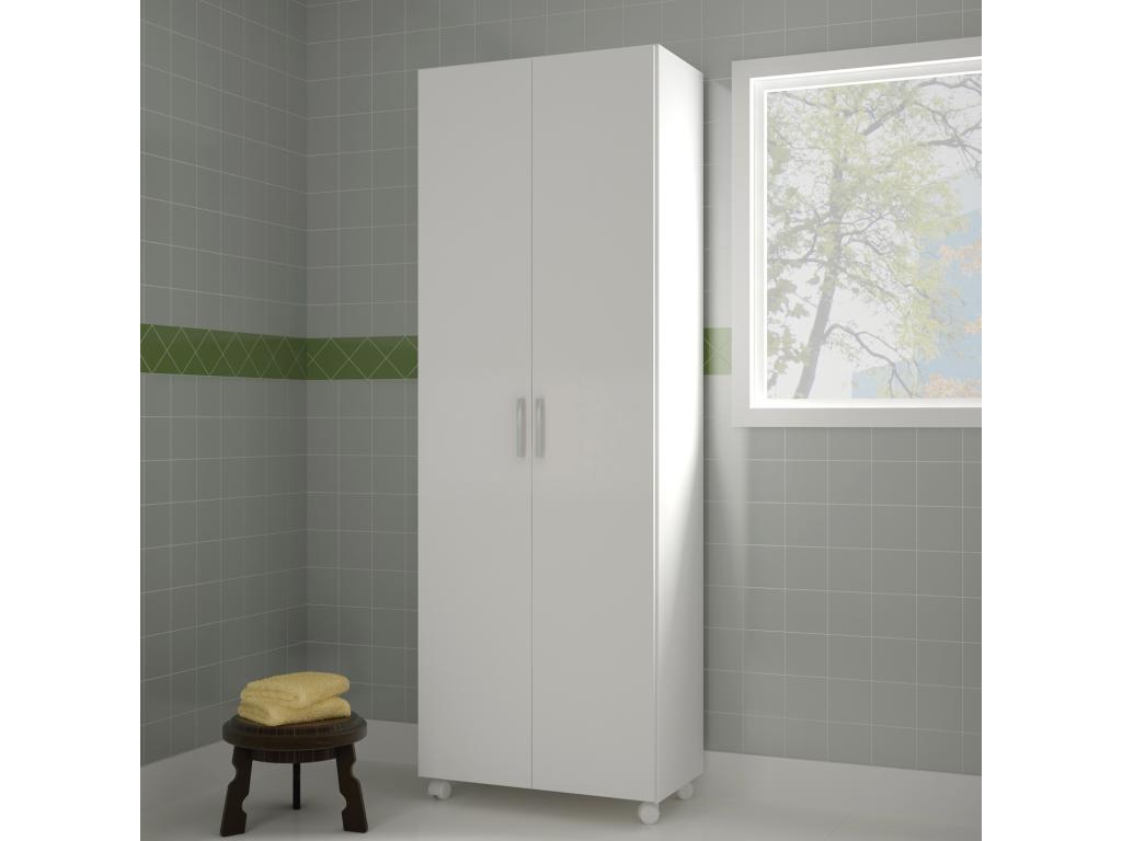 Boismagic 2-door wardrobe/storage cupboard in white - length 72 x depth 35 x height 183 cm - White