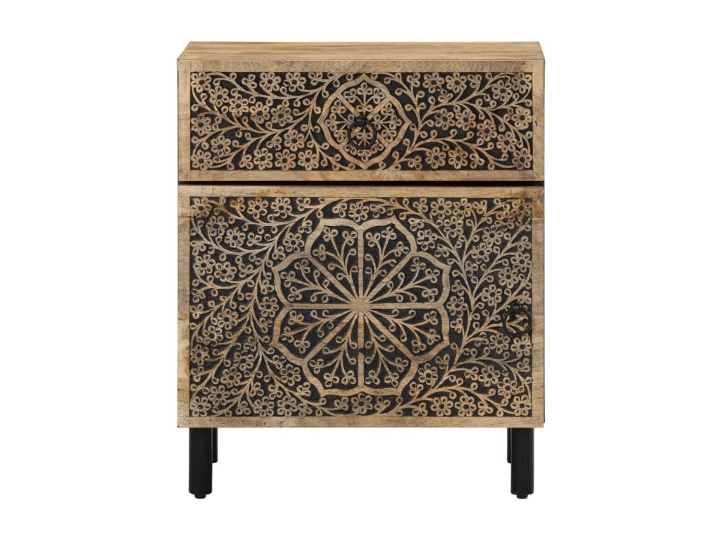 Bedside table 50*33*60 cm solid mango wood - Brown