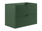 Wall-mounted vanity unit with grooved pattern - Matte green - 80 cm - Homeepure - Green