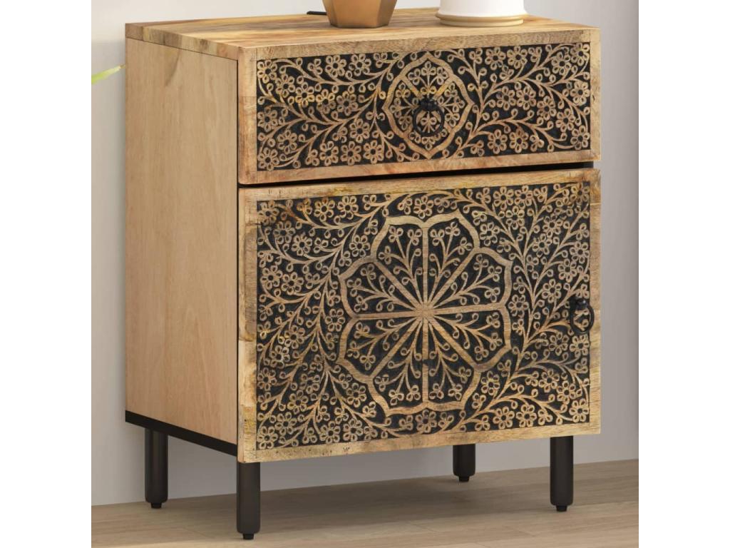 Bedside table 50*33*60 cm solid mango wood - Brown