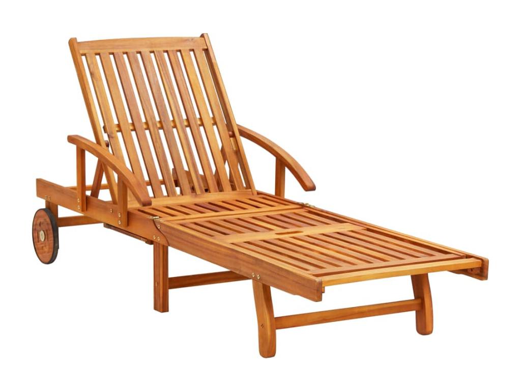Brown wooden sun lounger/deckchair 200*67*30 cm 02_0012361 - Green