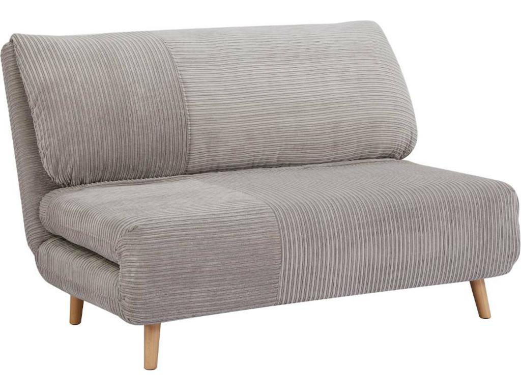 Logidoux 2-seater convertible sofa in corduroy - Light grey - Light grey