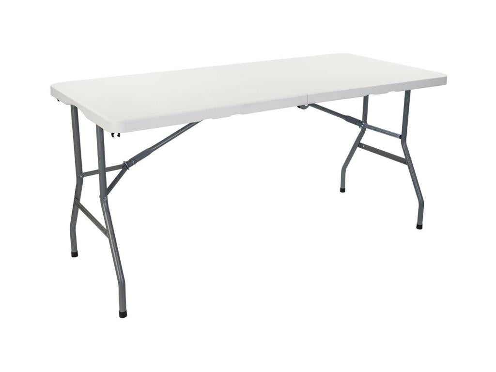 2 Pack 2 Folding Tables 150cm Rectangular White Homeepure O91 - White