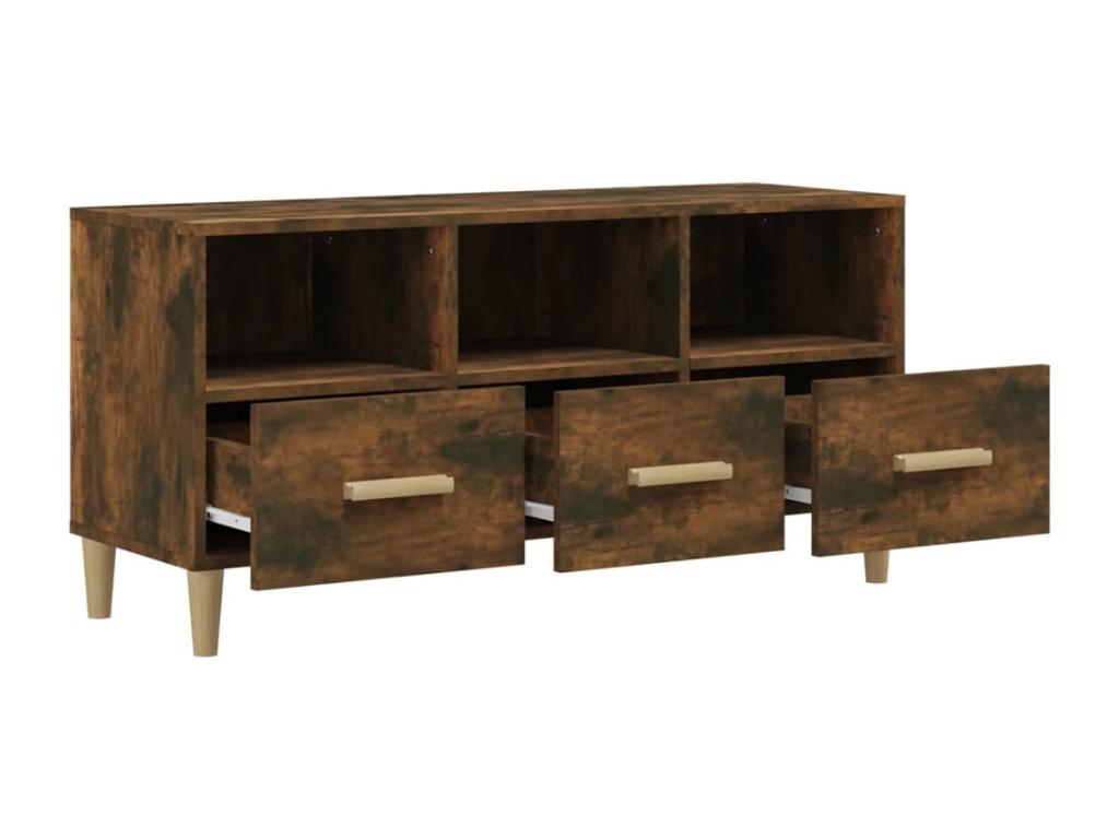 Smoked Oak TV Stand 102x36x50 cm Engineered Wood - Brown