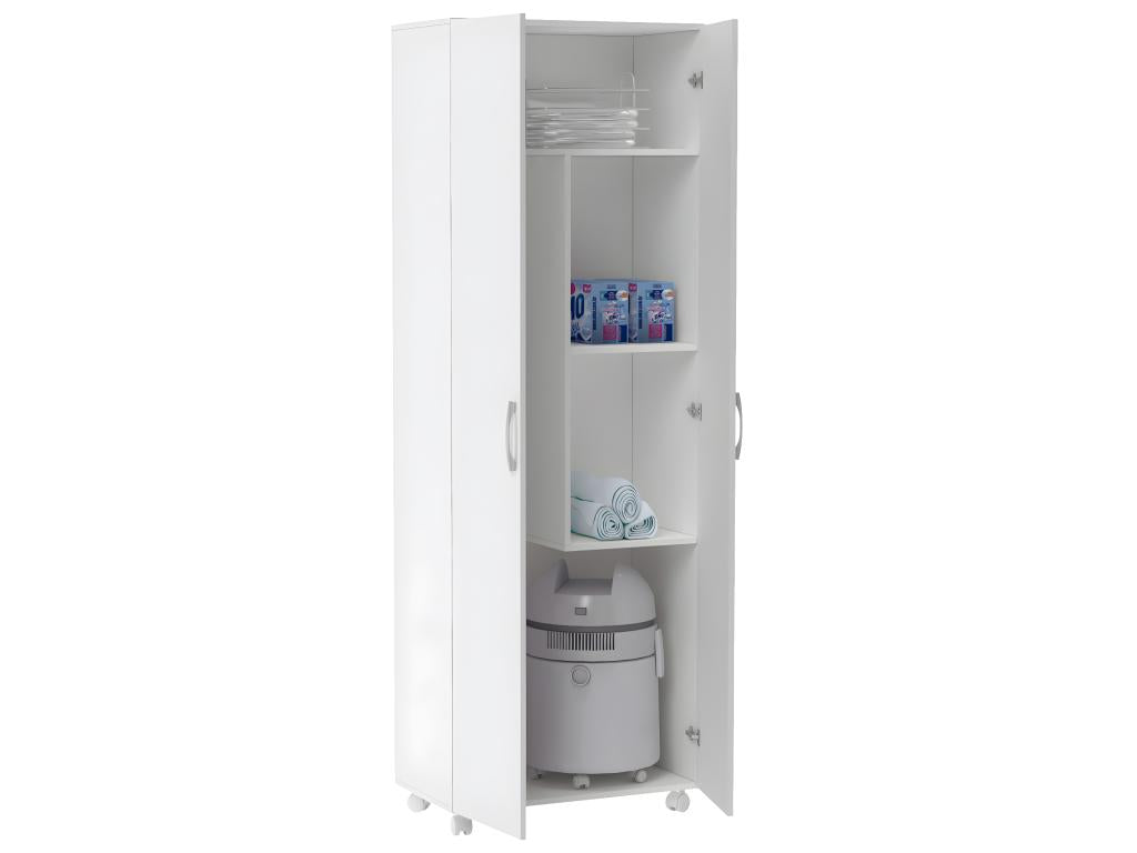Boismagic 2-door wardrobe/storage cupboard in white - length 72 x depth 35 x height 183 cm - White