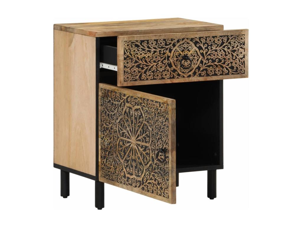 Bedside table 50*33*60 cm solid mango wood - Brown